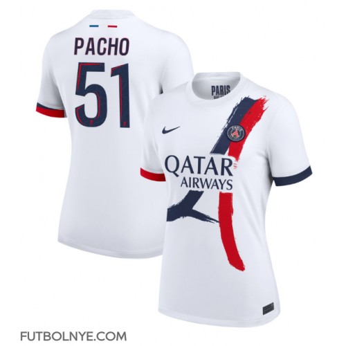 Camiseta Paris Saint-Germain Willian Pacho #51 Visitante Equipación para mujer 2024-25 manga corta